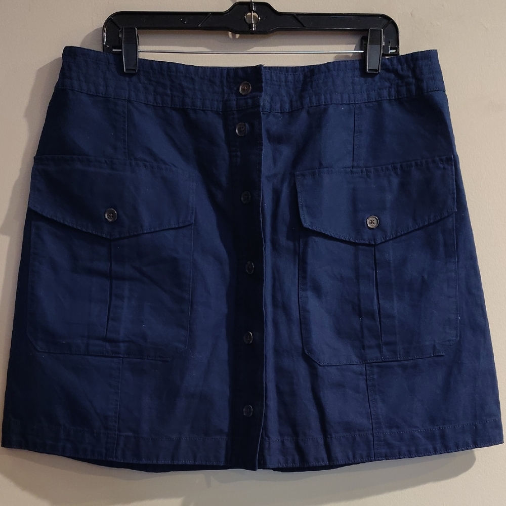 Banana Republic Women's 16‎ Navy Button Front Mini Skirt